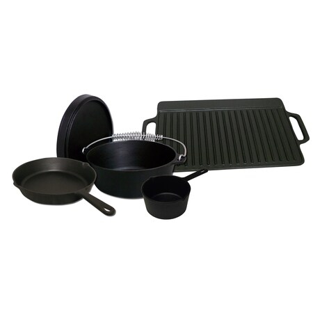 King Kooker Cast Iron, 5 Pcs. Set 5CIBSB